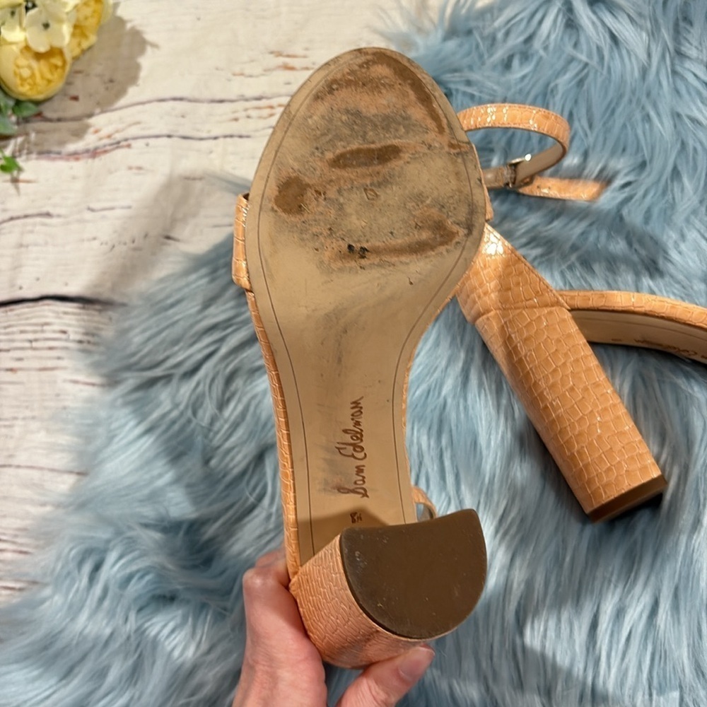 SAM EDELMAN Womens Pink Croc Comfort Yaro Round Toe Buckle Sandals - Picture 8 of 9